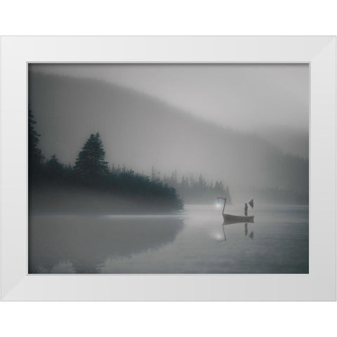 The Pilgrim Mists White Modern Wood Framed Art Print by David Senechal Photographie