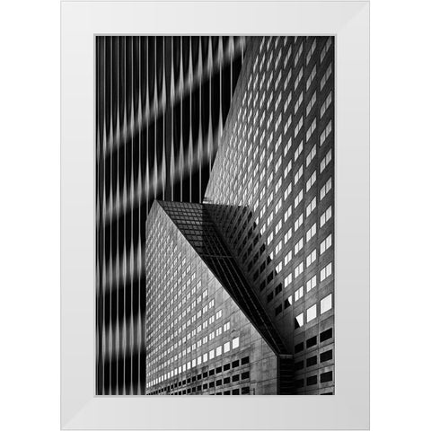 Patches Of Light White Modern Wood Framed Art Print by Van den, Jef