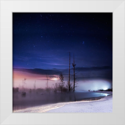 A Winter Night White Modern Wood Framed Art Print by Yang, Shu-Guang