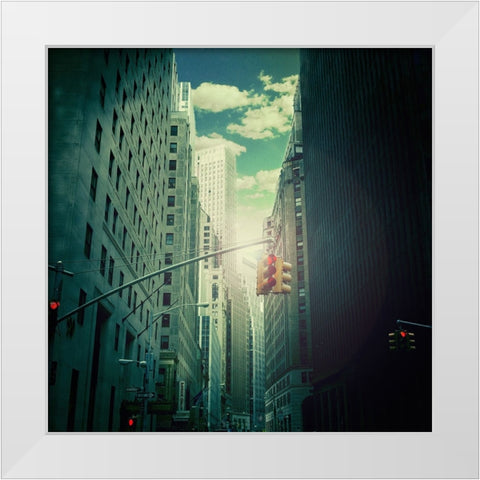 downtown White Modern Wood Framed Art Print by Ambra