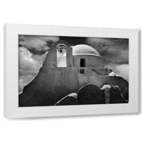 Mykonos Church White Modern Wood Framed Art Print by P Stein, John