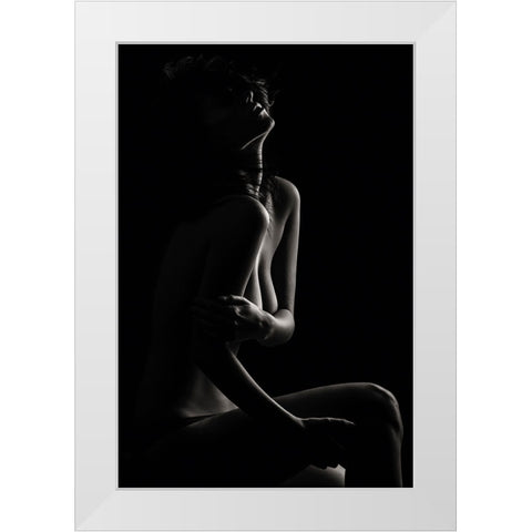Sensual Beauty White Modern Wood Framed Art Print by Krystynek MQEP, Martin