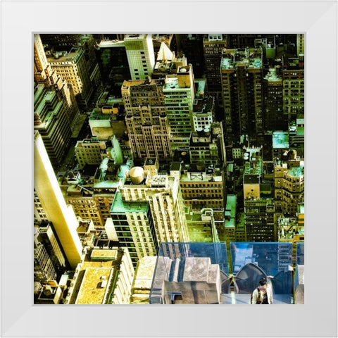 blue White Modern Wood Framed Art Print by Ambra