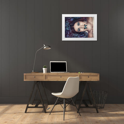 Moonlight Dance White Modern Wood Framed Art Print by Glaskova, Antonia