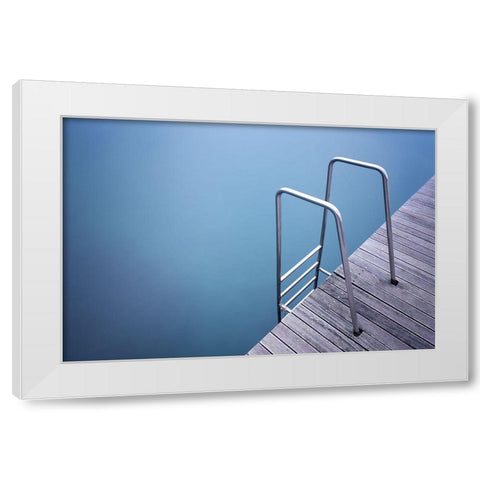 Stairs White Modern Wood Framed Art Print by Serra, Damiano