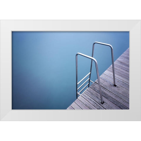 Stairs White Modern Wood Framed Art Print by Serra, Damiano