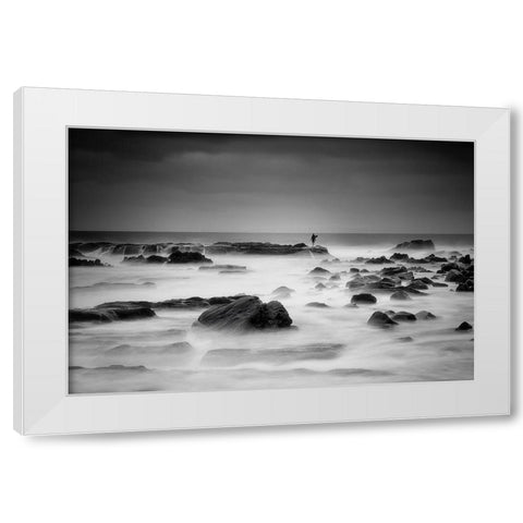 White Silence White Modern Wood Framed Art Print by Shibata, Sho