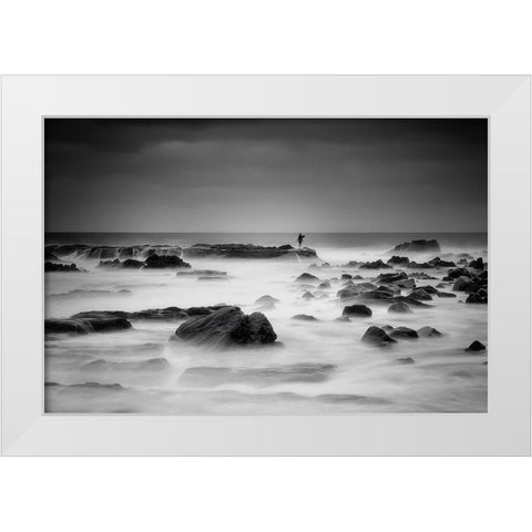 White Silence White Modern Wood Framed Art Print by Shibata, Sho