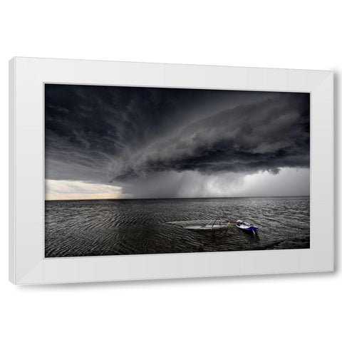 ... Where Are You ? White Modern Wood Framed Art Print by Lipinski C, Roman