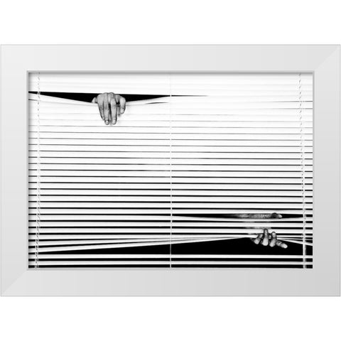Black Or White White Modern Wood Framed Art Print by Ikeda, Keisuke
