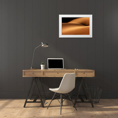 Desert And The Human Torso White Modern Wood Framed Art Print by Bakhtari Bonab, Ebrahim