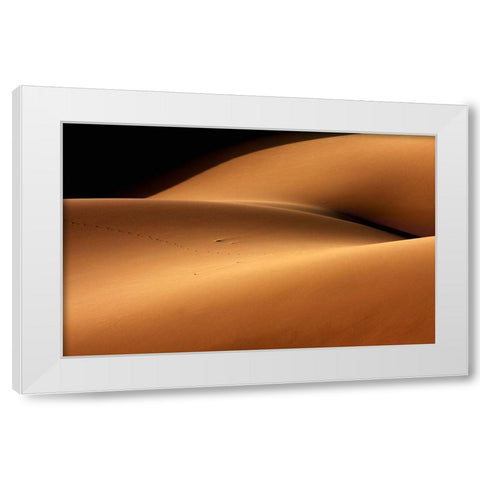 Desert And The Human Torso White Modern Wood Framed Art Print by Bakhtari Bonab, Ebrahim