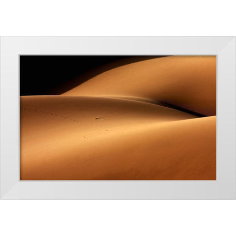 Desert And The Human Torso White Modern Wood Framed Art Print by Bakhtari Bonab, Ebrahim