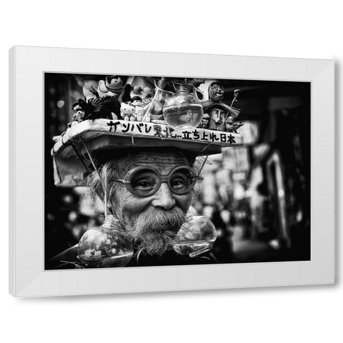 Untitled White Modern Wood Framed Art Print by Suzuki, Tatsuo