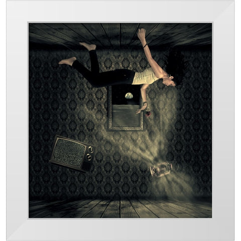 Hampa Udara White Modern Wood Framed Art Print by Langelo, Donaldo