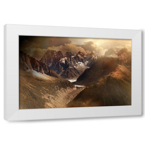 Mont Blanc Massiv White Modern Wood Framed Art Print by Schumacher, Nicolas