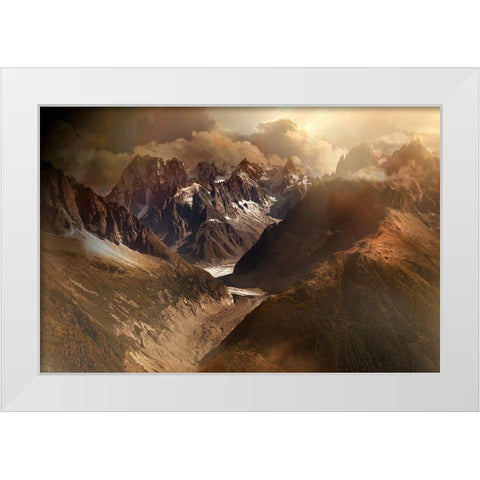 Mont Blanc Massiv White Modern Wood Framed Art Print by Schumacher, Nicolas