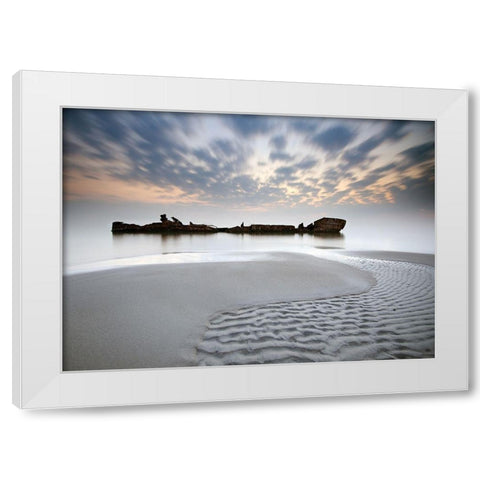 The Wreck White Modern Wood Framed Art Print by Keller