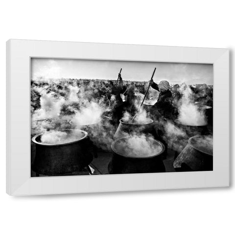Eastern Lights White Modern Wood Framed Art Print by Momeni, Mohammadreza
