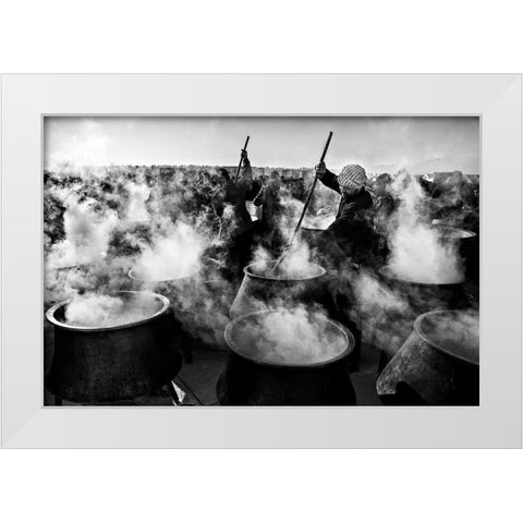 Eastern Lights White Modern Wood Framed Art Print by Momeni, Mohammadreza