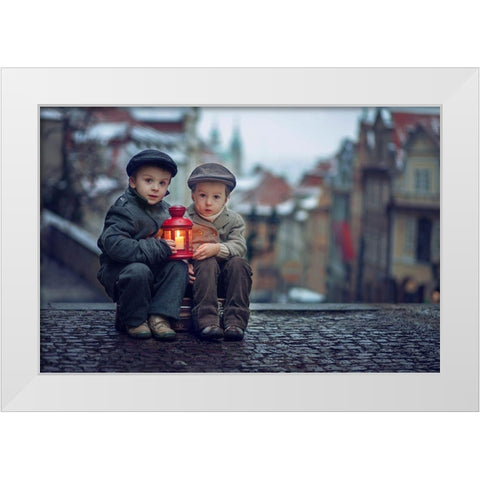 Twilight Light White Modern Wood Framed Art Print by Tomsickova, Tatyana