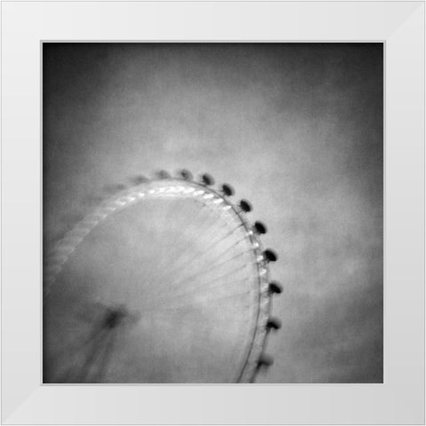 Spinning Round White Modern Wood Framed Art Print by Bagiatis, Vangelis