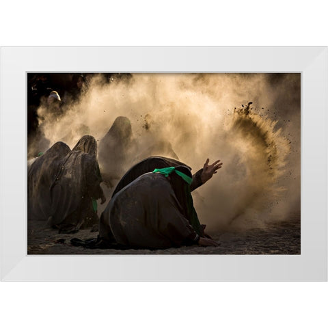 Ashura Pm2 White Modern Wood Framed Art Print by Momeni, Mohammadreza