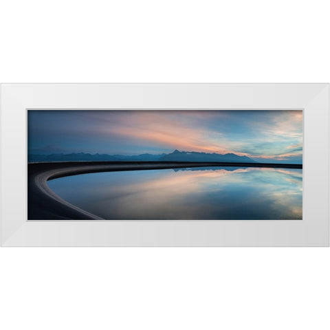 In A Round Mirror White Modern Wood Framed Art Print by Svoboda MQEP, Peter