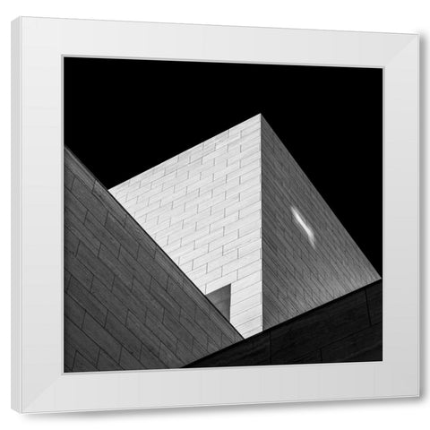 Triangles White Modern Wood Framed Art Print by Ghesquiere, Hilde