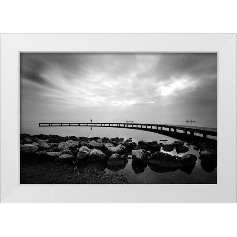 Wait... White Modern Wood Framed Art Print by Kasim, Murat