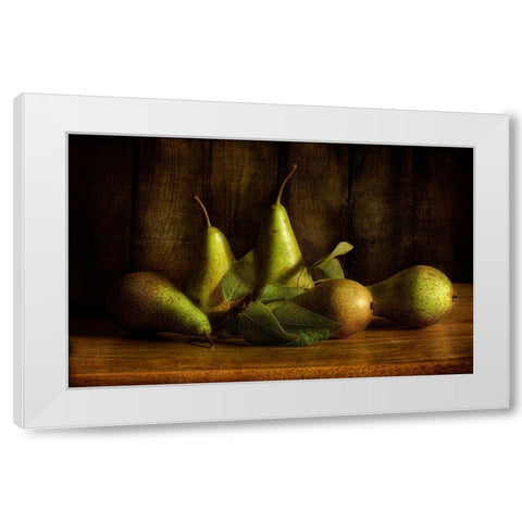 Pears White Modern Wood Framed Art Print by Disher, Mandy