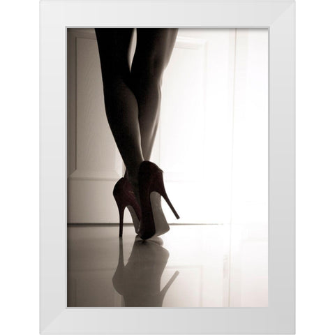 Red Violin White Modern Wood Framed Art Print by Schottstaedt, Erik