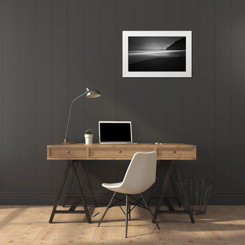 ... Black Beach White Modern Wood Framed Art Print by Hoffmann, Raymond