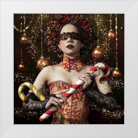Mistress Of The Bright Night White Modern Wood Framed Art Print by Murakami, Kiyo