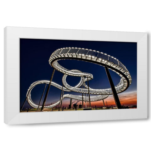 Tiger And Turtle At Dawn White Modern Wood Framed Art Print by Schmidtke, Holger