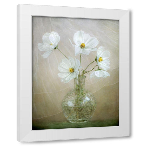Cosmos Breeze White Modern Wood Framed Art Print by Disher, Mandy
