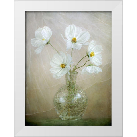 Cosmos Breeze White Modern Wood Framed Art Print by Disher, Mandy