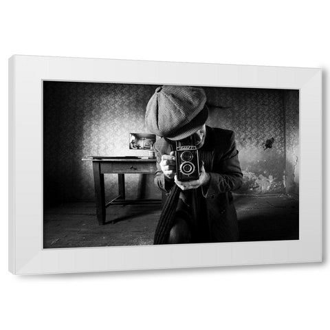 Untitled White Modern Wood Framed Art Print by Grobenski, Mario