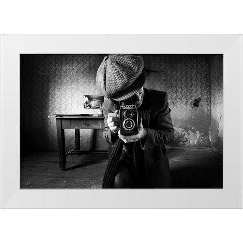 Untitled White Modern Wood Framed Art Print by Grobenski, Mario