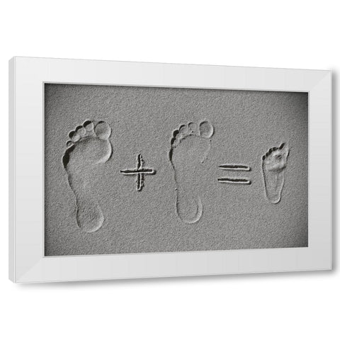 Sand Arithmetic White Modern Wood Framed Art Print by Philnormanphoto