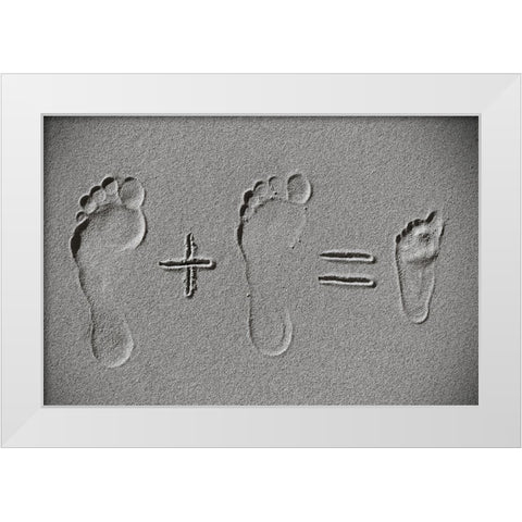 Sand Arithmetic White Modern Wood Framed Art Print by Philnormanphoto