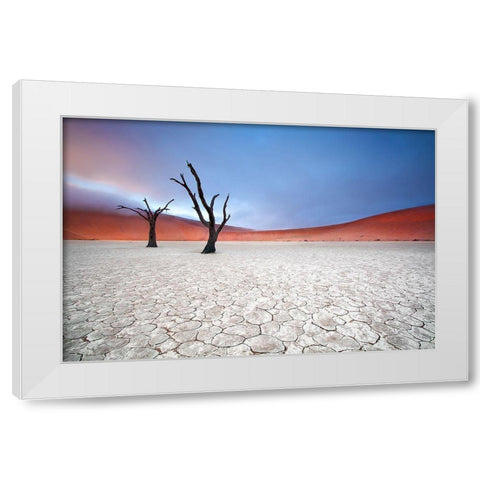 Mist Over Deadvlei White Modern Wood Framed Art Print by Mcrae, Ben