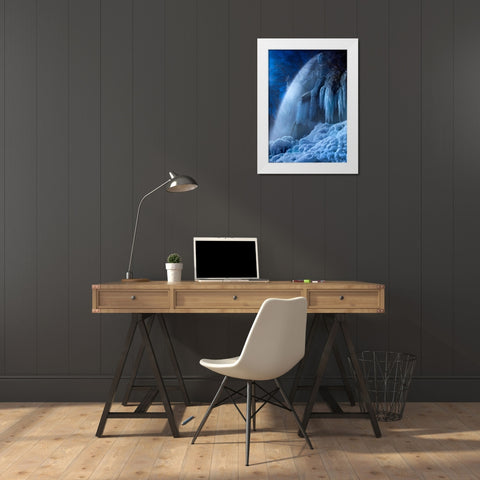 Frozen In The Moonlight White Modern Wood Framed Art Print by Schumacher, Nicolas