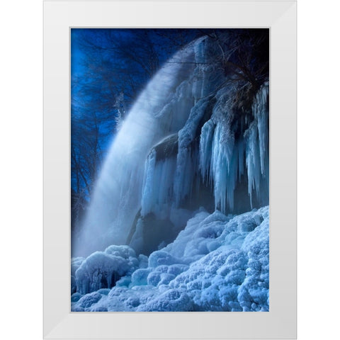 Frozen In The Moonlight White Modern Wood Framed Art Print by Schumacher, Nicolas
