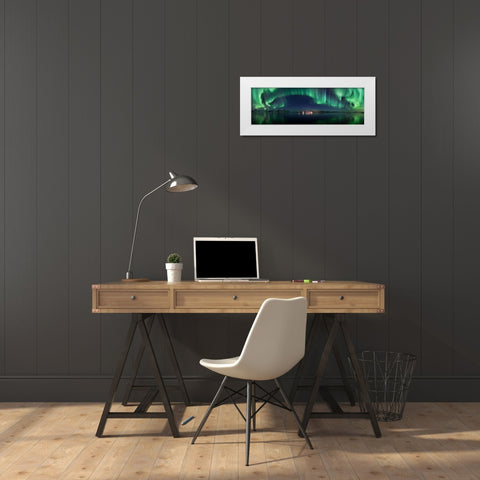 Magical Night White Modern Wood Framed Art Print by Samuelsen, Roy