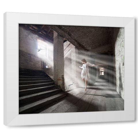 Let The Life Flow In! White Modern Wood Framed Art Print by Marcisovsky, Martin