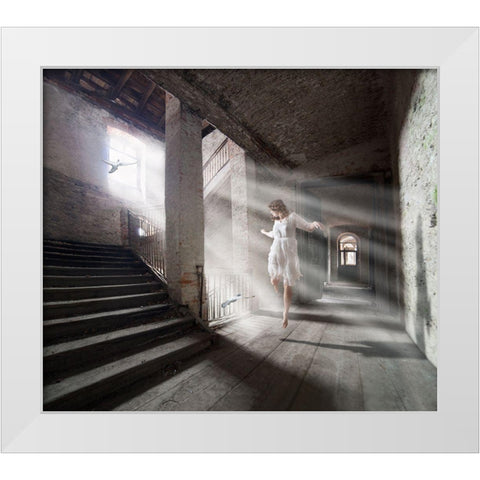 Let The Life Flow In! White Modern Wood Framed Art Print by Marcisovsky, Martin