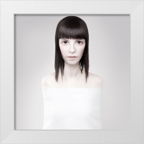 Bangs White Modern Wood Framed Art Print by Katiev, Vladimir