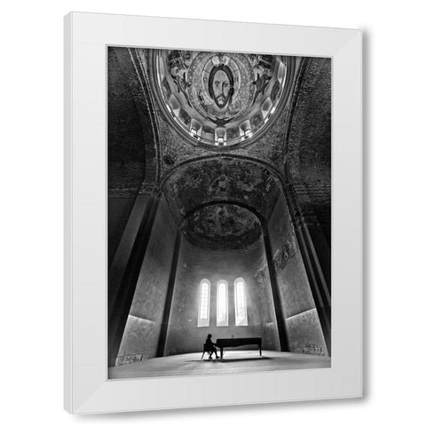 Holy Music White Modern Wood Framed Art Print by Guven, Baris