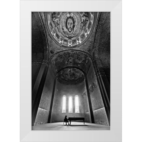 Holy Music White Modern Wood Framed Art Print by Guven, Baris